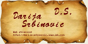 Darija Srbinović vizit kartica